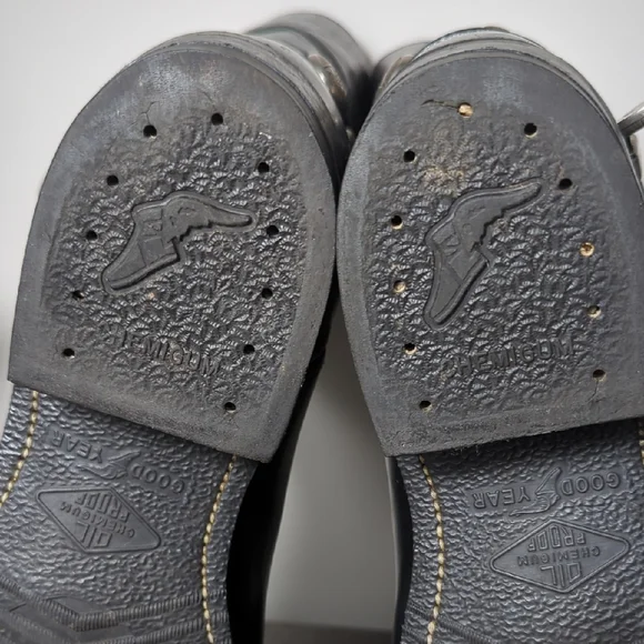 Vtg 90s Black Leather Harley Davidson Motorcycle Harness Boots Men's 11 Goodyear - Picture 12 of 16